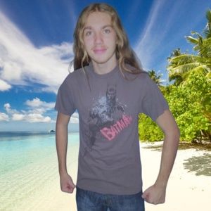 Batman T shirt gray red black M Medium